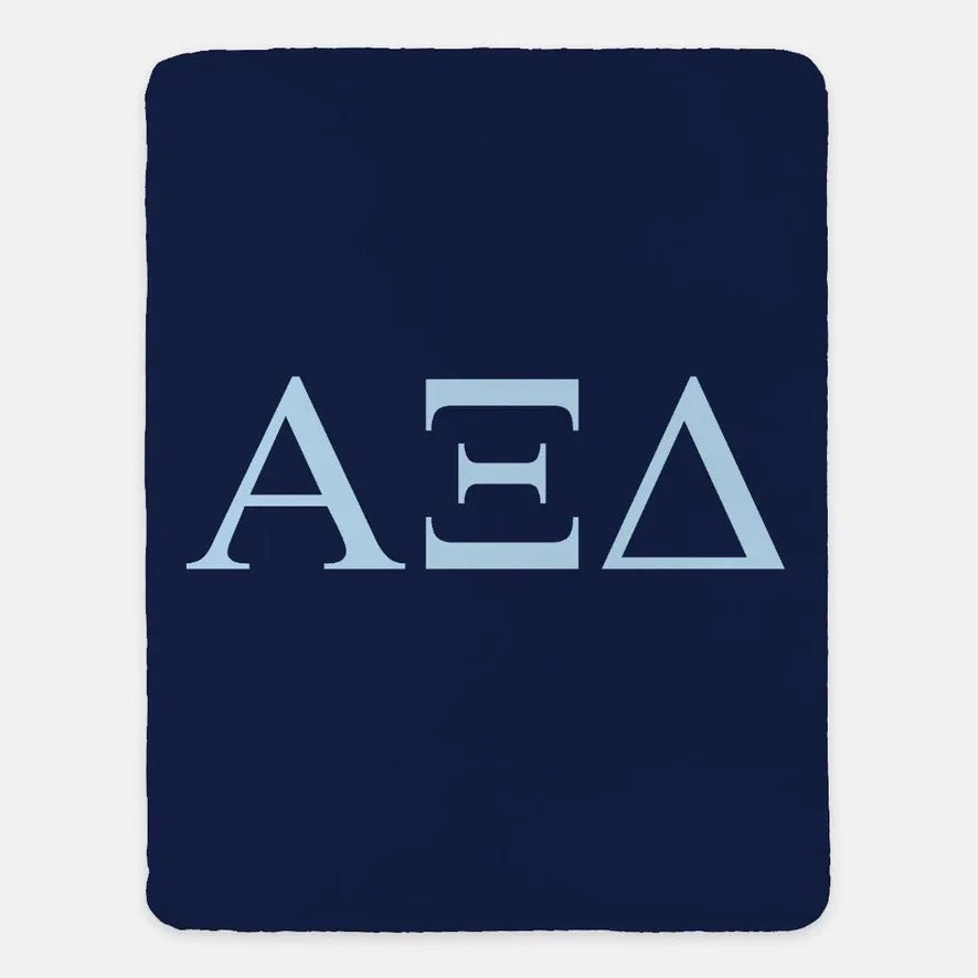 Alpha Xi Delta XL 60x80 Sherpa Throw Blanket - Greek Letters | AXiD