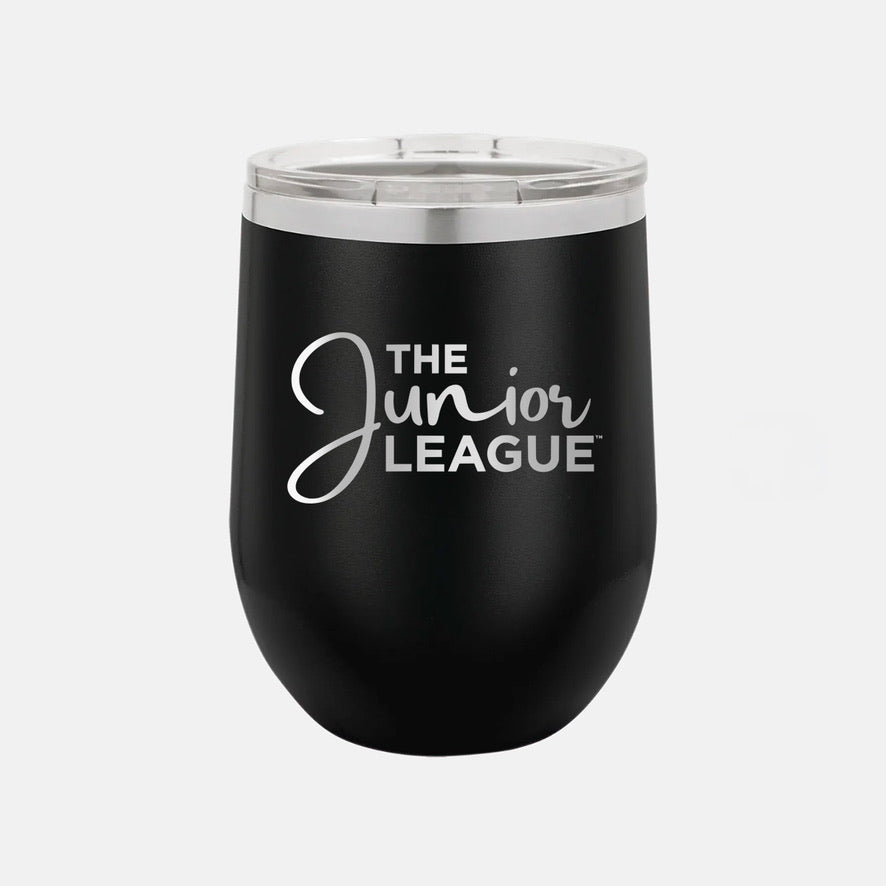 Junior League Script Engraved Wine Tumbler w/ Sliding Lid