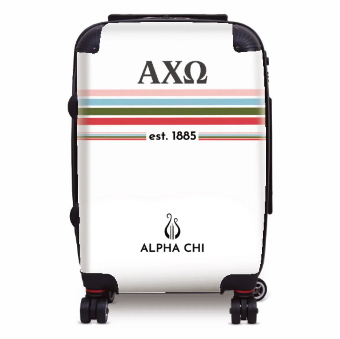 Alpha Chi Omega Carry-on Luggage - Preppy Stripes Suitcases
