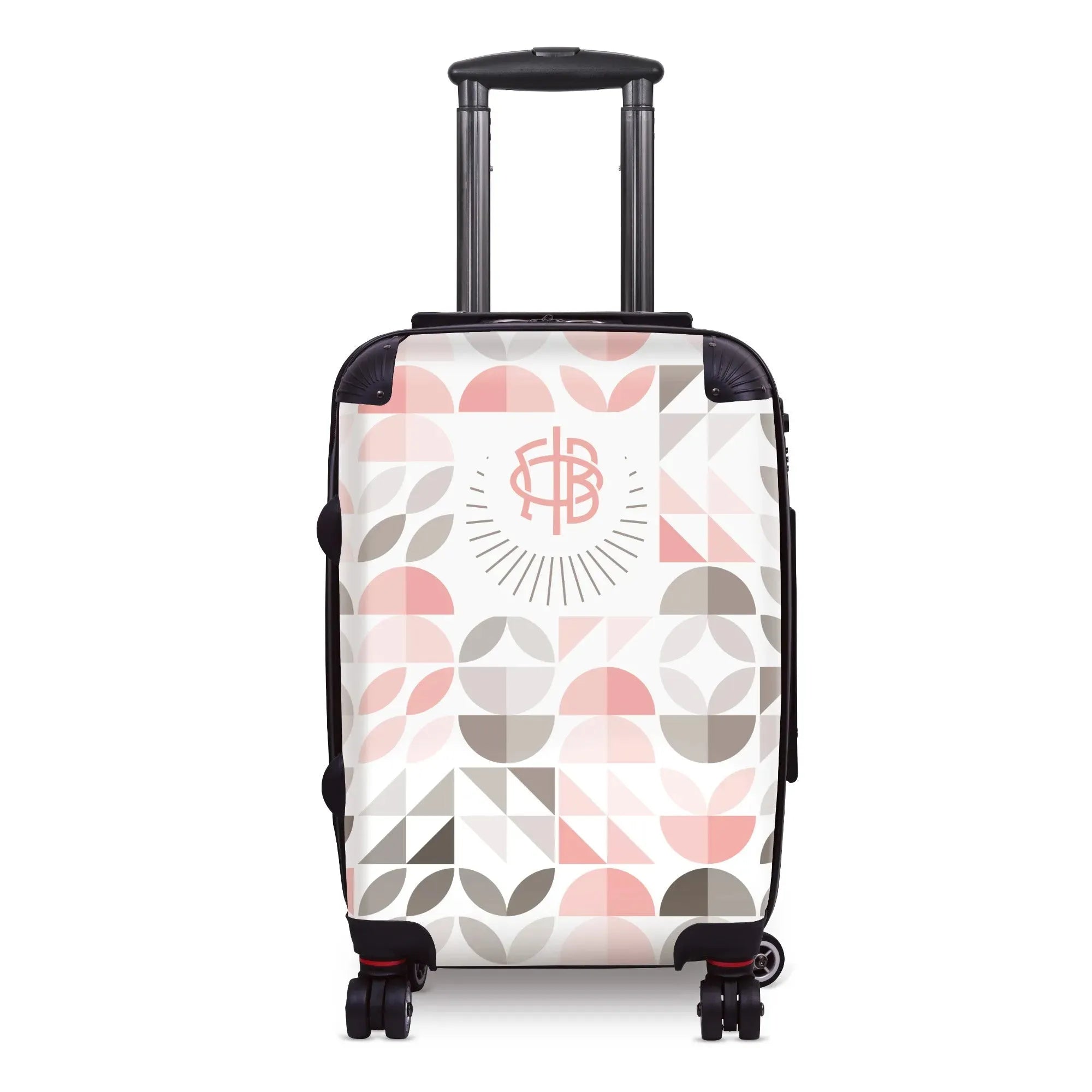 Gamma Phi Beta 20" Carry-on Suitcase Luggage - Geo Petals White Suitcases
