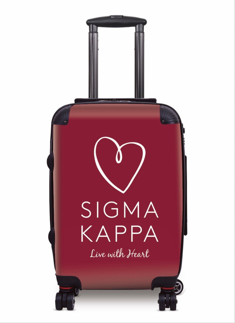 Sigma Kappa Carry-on Luggage - Traditional Maroon Suitcases