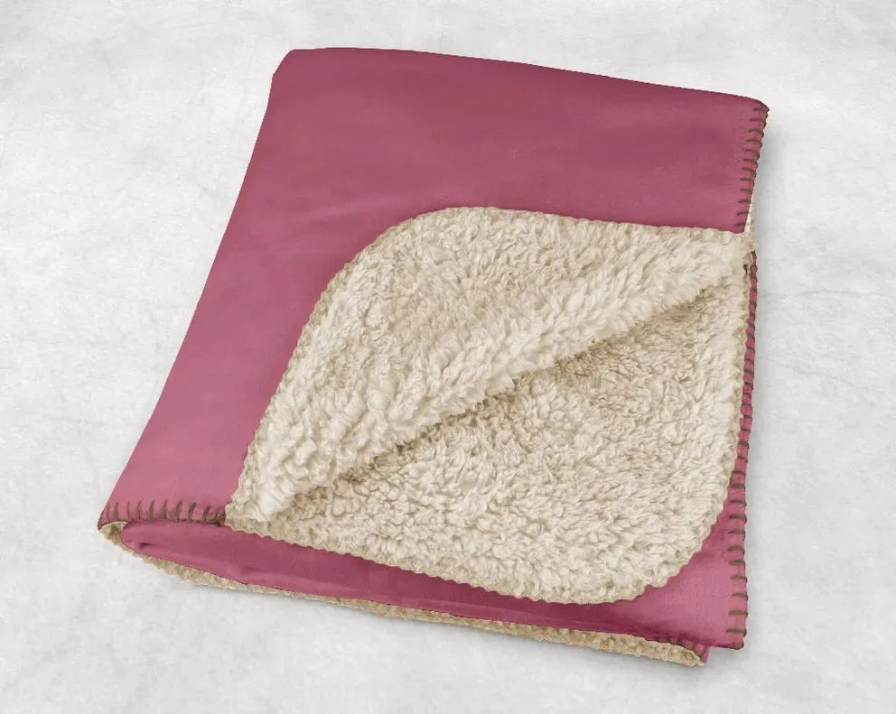 Pi Beta Phi XL 60x80 Sherpa Throw Blanket - Wine Color Block Throw Blankets
