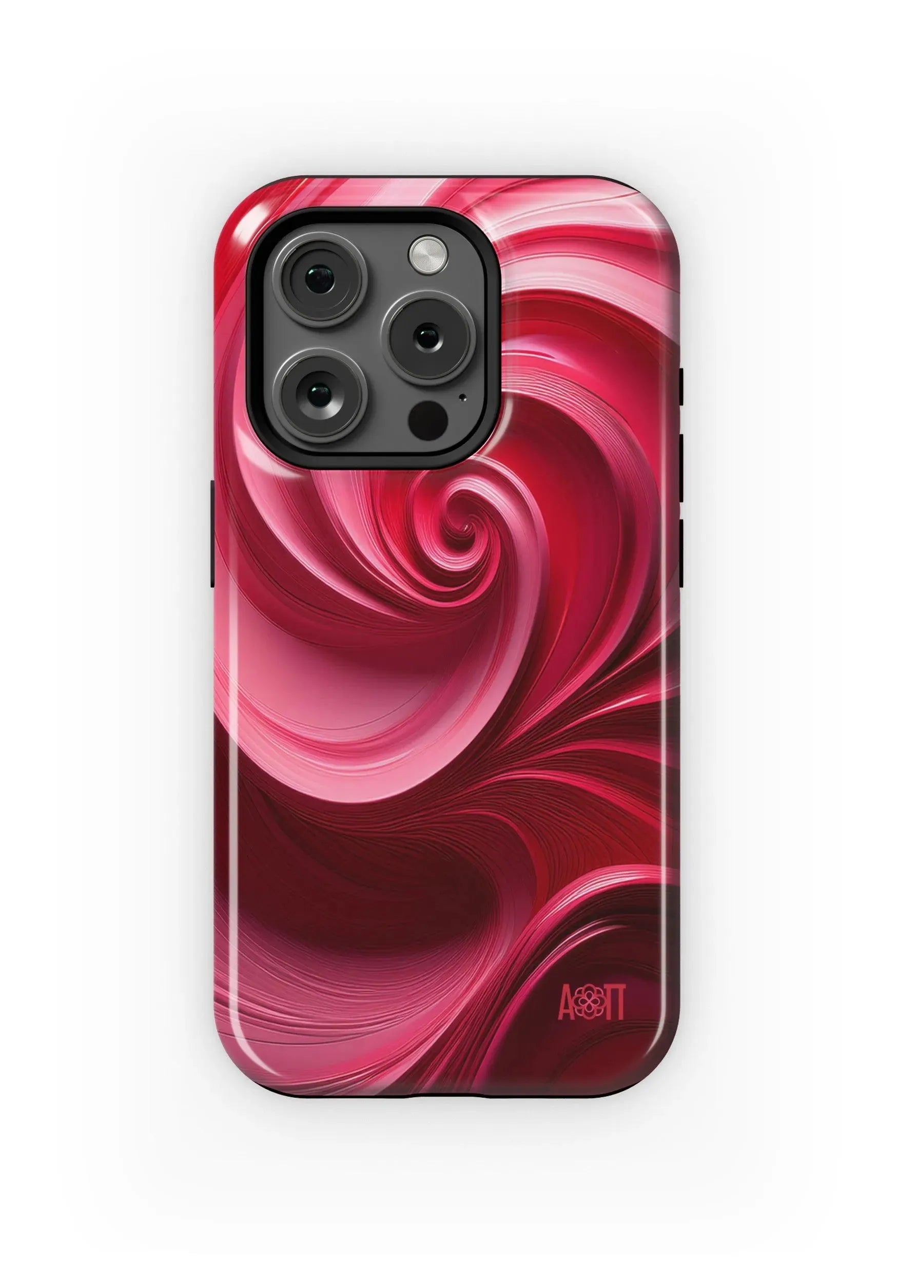 Alpha Omicron Pi iPhone 16, 15, 14 Mobile Phone Case - Swirl Gloss Mobile Phone Cases