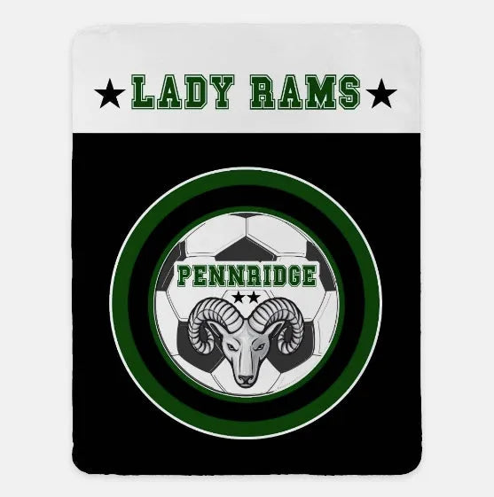 PHS Lady Rams XL 60x80 Sherpa Blanket - Bullseye Throw Blankets