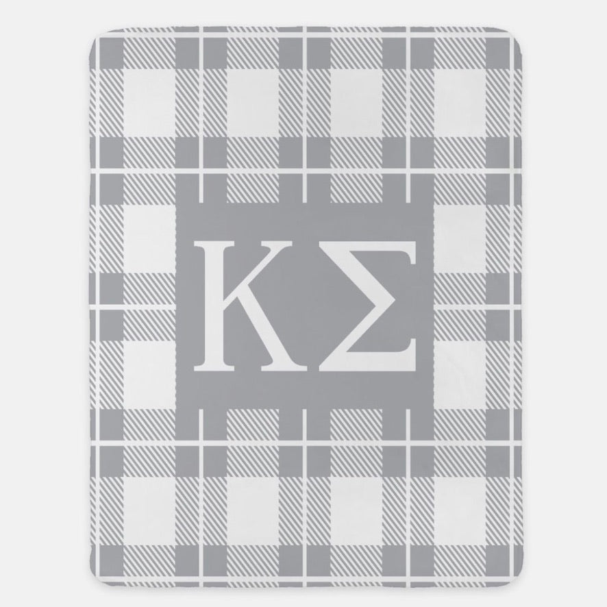 Kappa Sigma XL 60x80 Sherpa Throw Blanket - Plaid