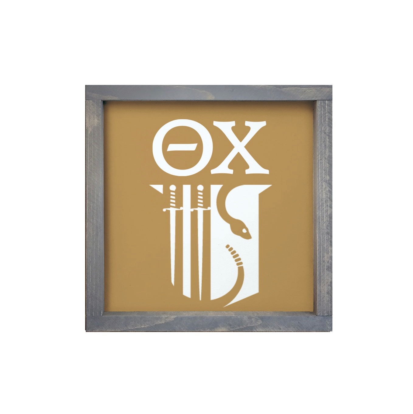 Theta Chi 12x12 Wood Framed Sign - Shield | Wall Art | Dorm Decor