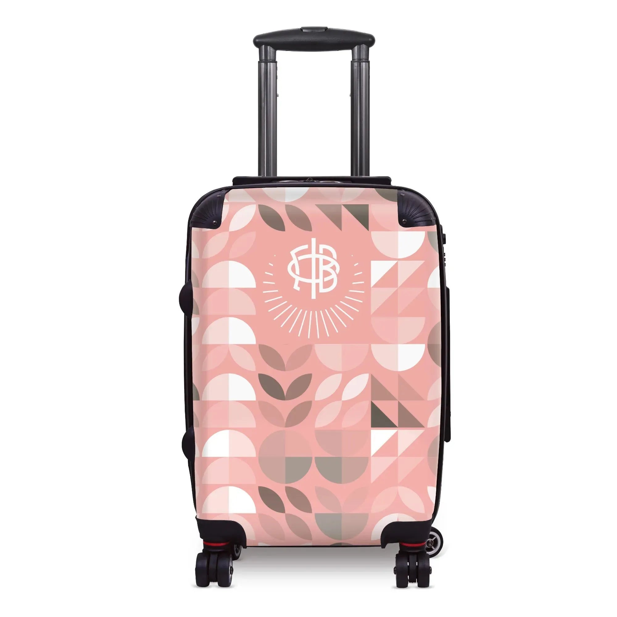 Gamma Phi Beta 20" Carry-on Suitcase Luggage - Geo Petals Blush Suitcases