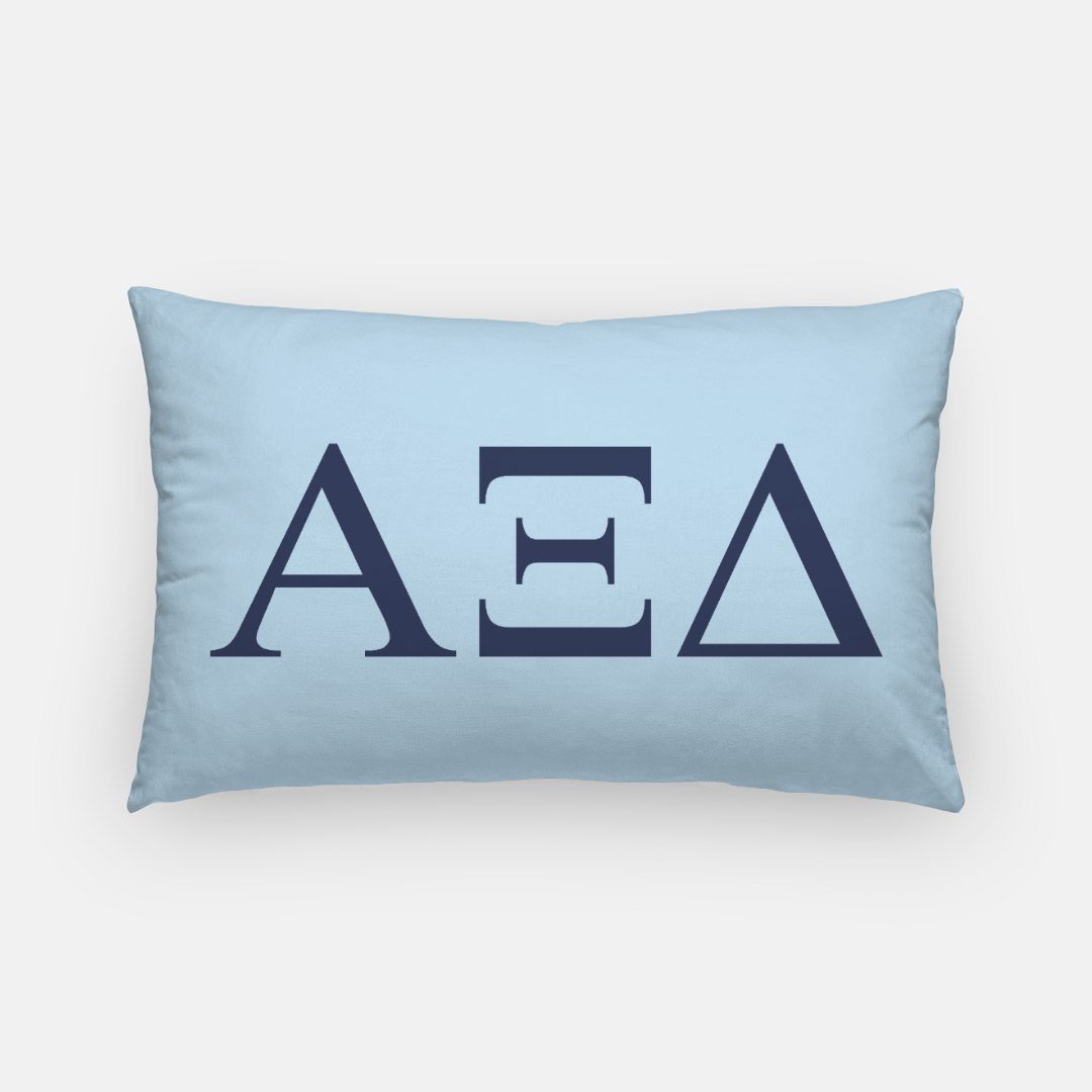 Alpha Xi Delta Lumbar Throw Pillow Cover - Greek Letters