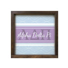 Alpha Delta Pi 12x12 Wood Framed Sign - Horizon Diamond Pattern