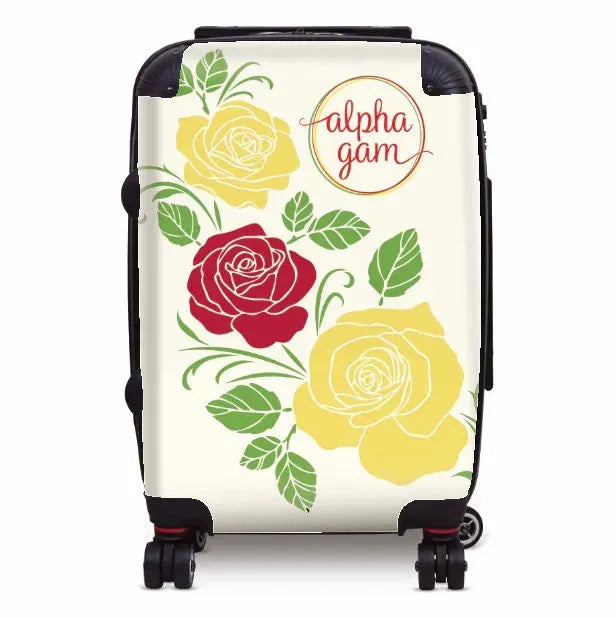 Alpha Gamma Delta Carry-on Suitcase - Rose Silhouette Suitcases