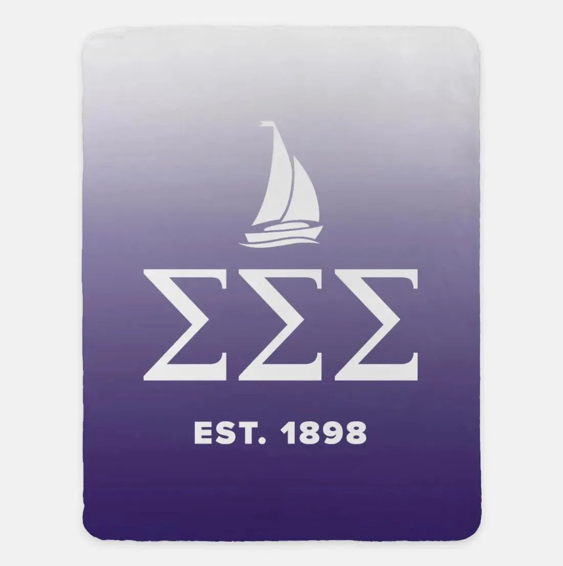 Tri Sigma XL 60x80 Sherpa Blanket Gradient Royal Purple Throw Blankets