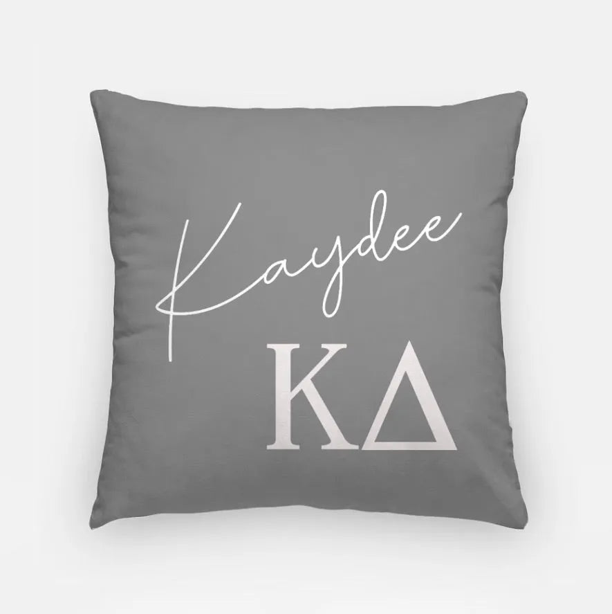 Kaydee 18" Throw Pillow Cover | Custom Kappa Delta Gifts & Dorm Decor | Campus Greek Fit