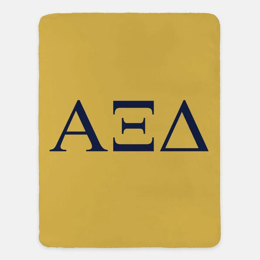 Alpha Xi Delta XL 60x80 Sherpa Throw Blanket - Greek Letters | AXiD