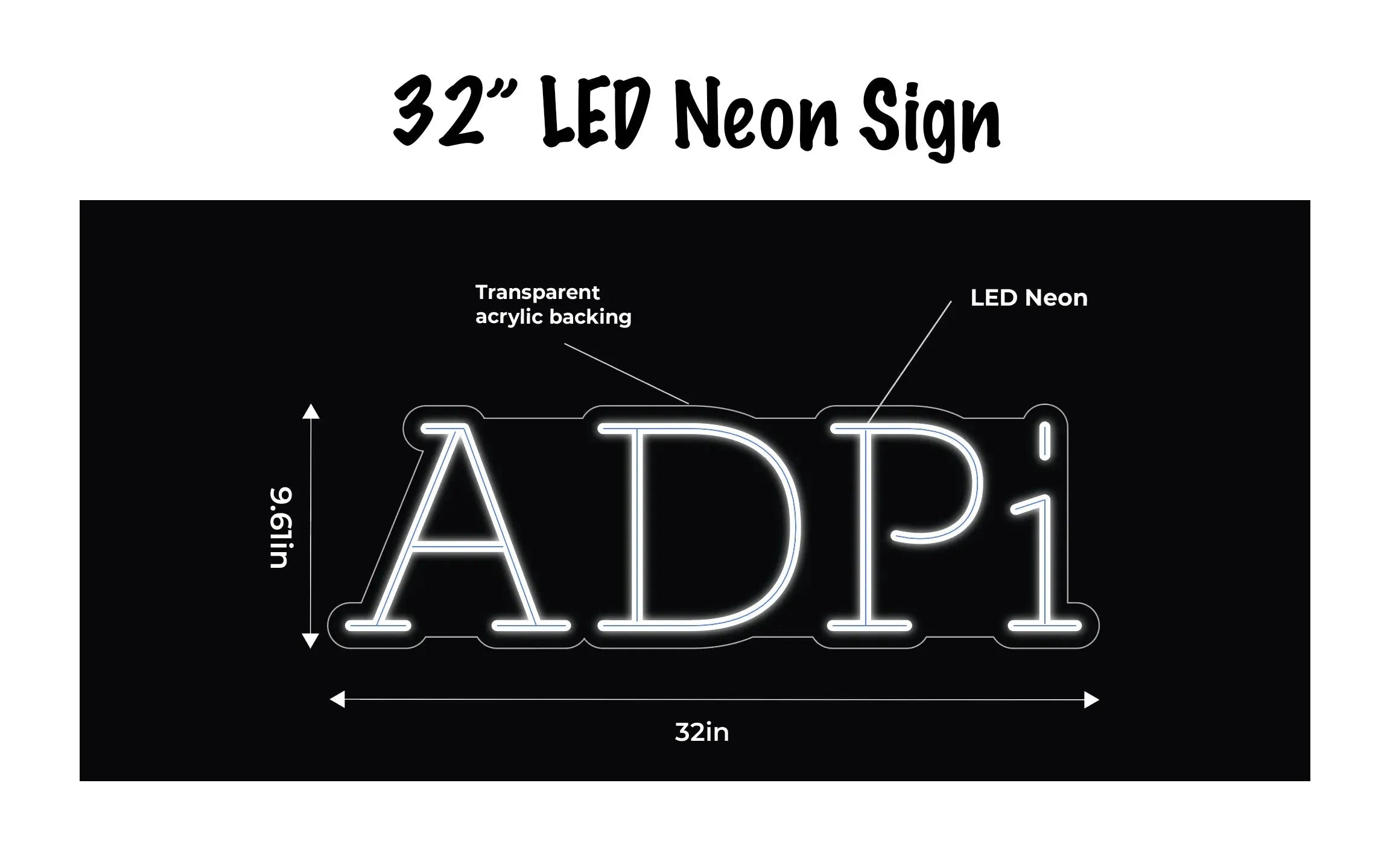 ADPi LED Neon Sign w/ Dimmer Neon Signs
