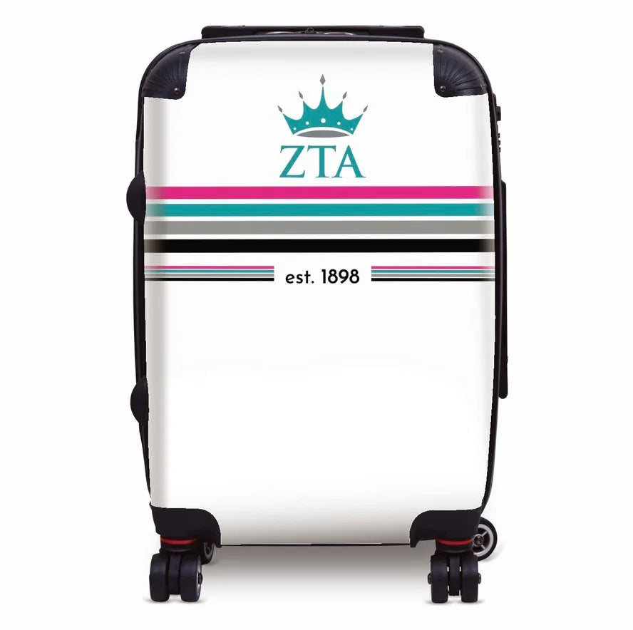 Zeta Tau Alpha Carry-on Luggage - Preppy Stripes Suitcases