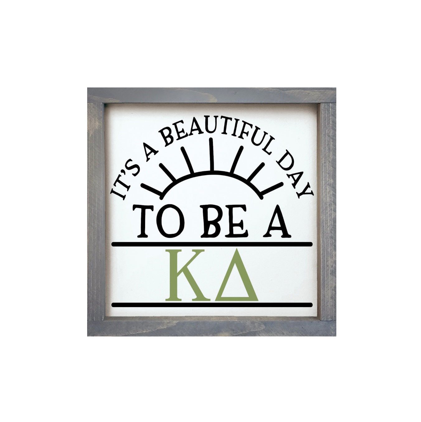 Kappa Delta 12x12 Wood Framed Sign - Beautiful Day | Big Little Gifts