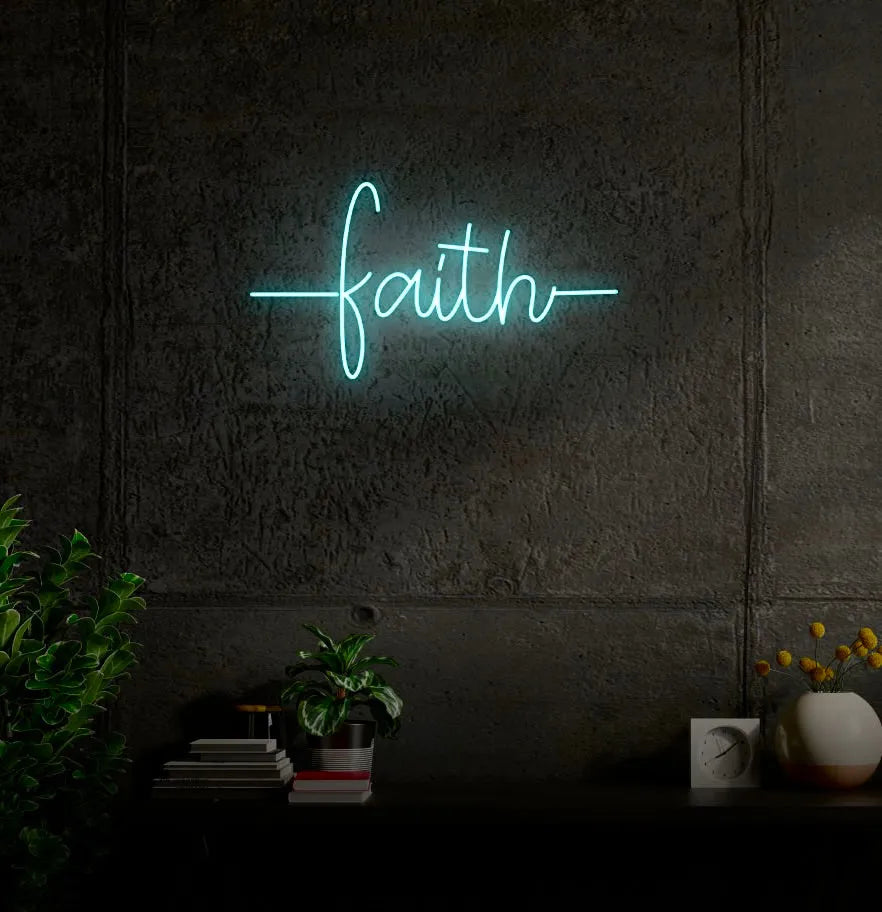 Faith LED Neon Sign w/ Dimmer Neon Signs