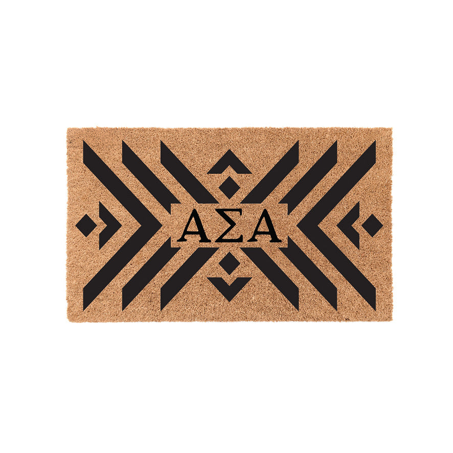 Alpha Sigma Alpha Coir Doormat - Boho | Welcome Mat | Entryway Mat