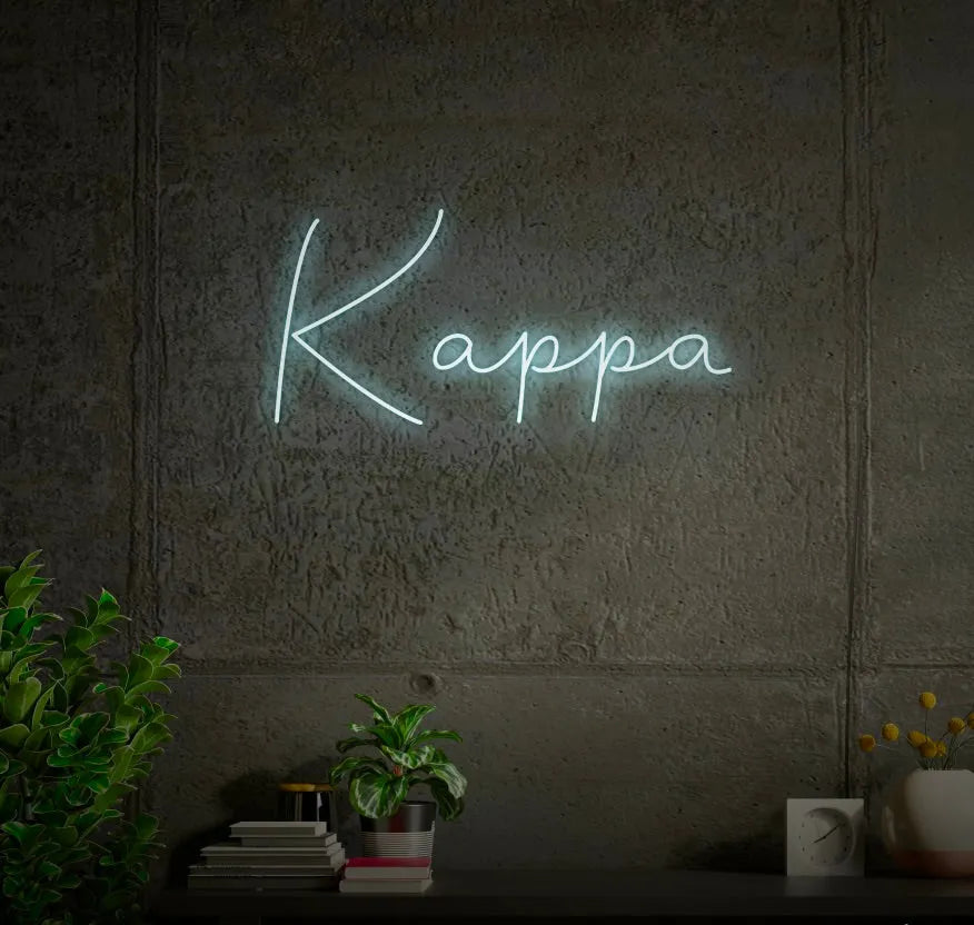 Kappa LED Script Neon Sign | Dorm Decor | Wall Art | Party Sign Gifts