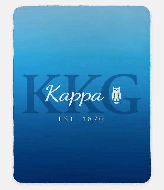 Kappa Kappa Gamma XL 60x80 Sherpa Blanket - Gradient Throw Blankets