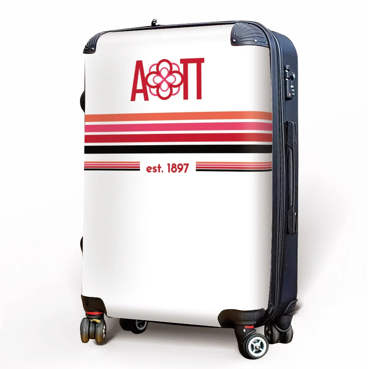 Alpha Omicron Pi Carry-on Suitcase - Preppy Stripes Suitcases