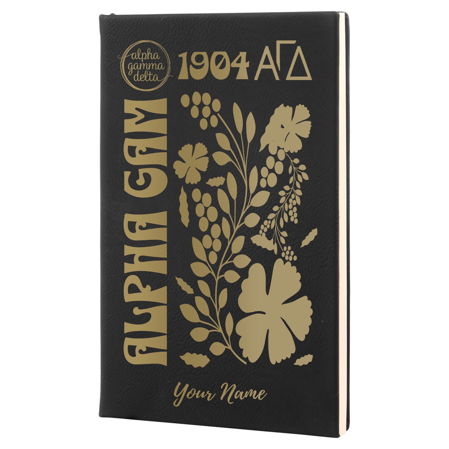Alpha Gamma Delta Personalized Leatherette Notebook Journal
