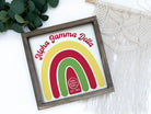 Alpha Gamma Delta Wood Framed Sign - Rainbow - 12"x12" | Gifts | Decor | Festive Fit Home