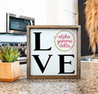 Alpha Gamma Delta Wood Framed Sign - LOVE - 12"x12" | Custom Gifts and Decor | Festive Fit Home