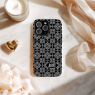 Alpha Omicron Pi iPhone Mobile Phone Case - Black Ornate