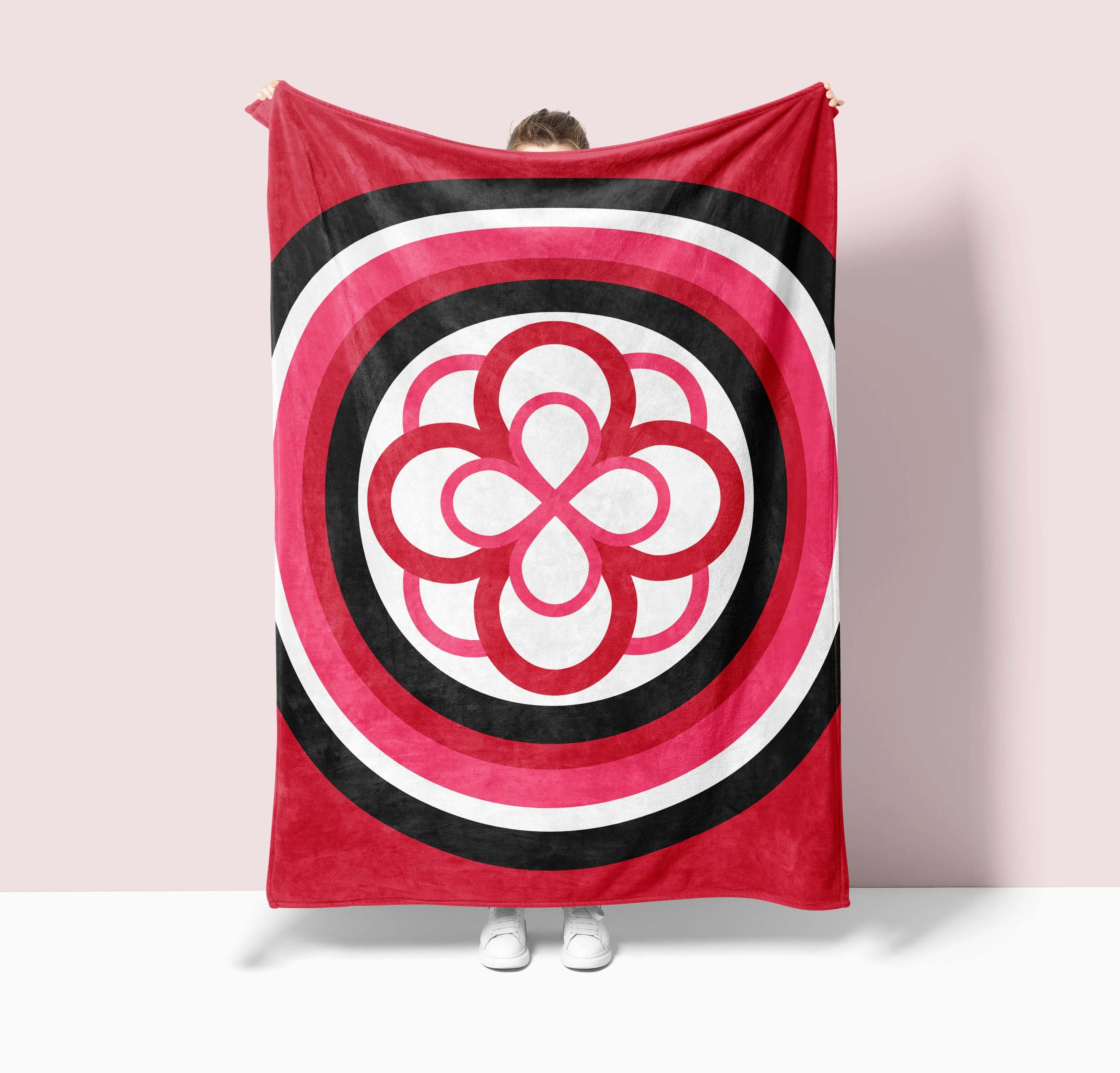 Alpha Omicron Pi XL 60x80 Sherpa Blanket Bullseye | Custom AOII Gifts