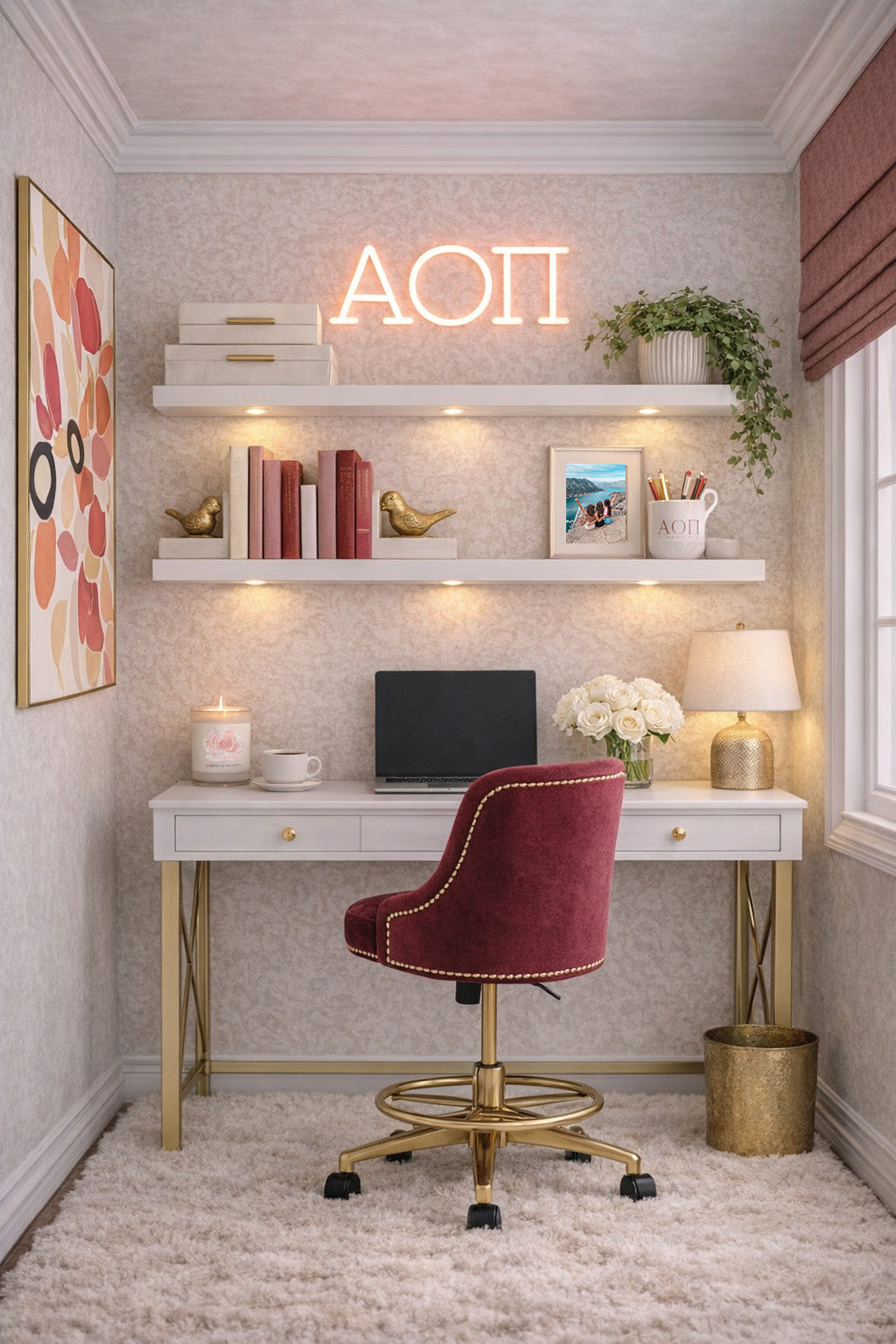 Alpha Omicron Pi Greek Letters LED Neon Sign w/ Dimmer_Campus Greek Fit