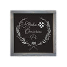 Alpha Omicron Pi Sign - Black Wheat Frame - 12"x12" | Gifts | Decor | AOII Merchandise | Festive Fit Home