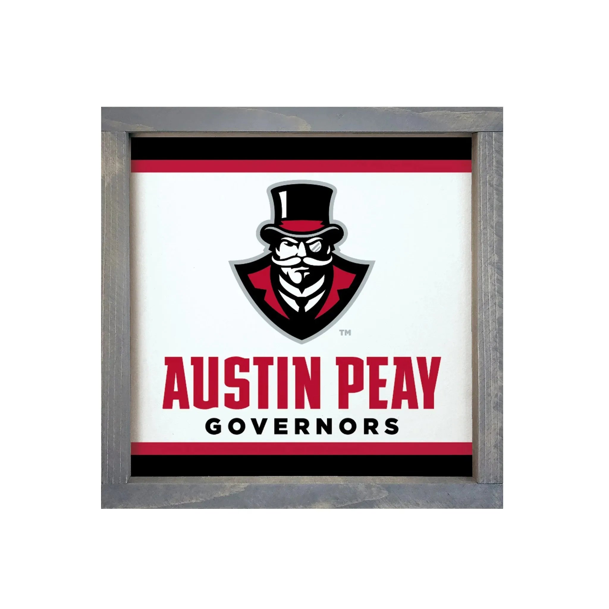 Austin Peay State University 12x12 Sign - Stripes Weathered Gray Wall Art & Signs