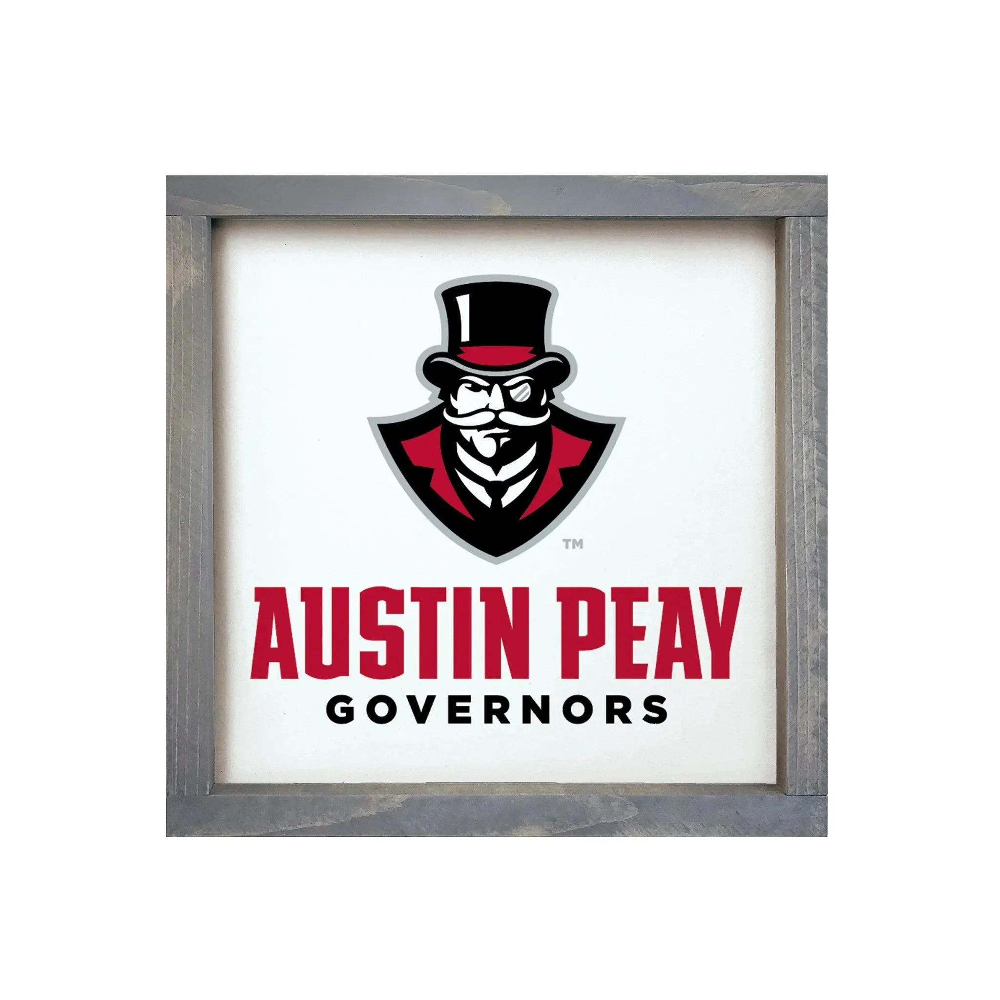Austin Peay Governors 12x12 Wood Framed Sign Full Color Weathered Gray Wall Art & Signs