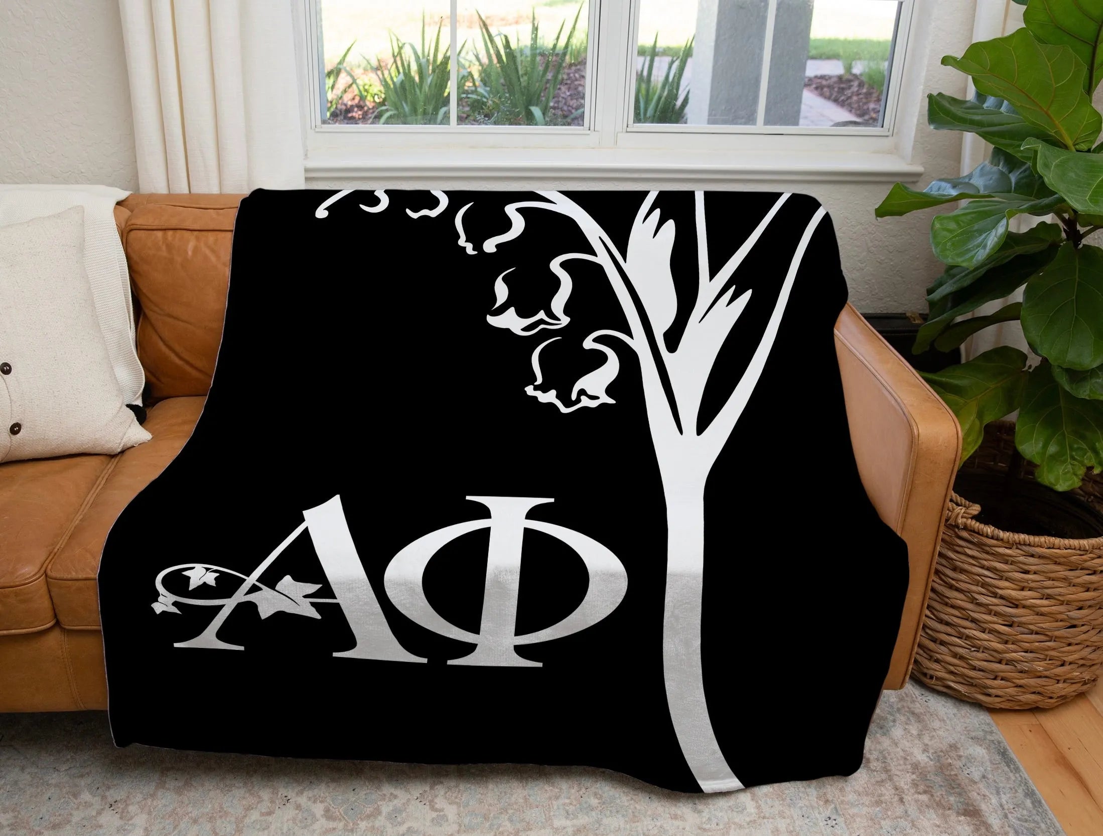 Alpha Phi XL 60x80 Sherpa Blanket - Modern LIly | Custom APhi Gifts