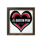 Austin Peay State University 12x12 Wood Framed Sign -Heart | AP Gifts