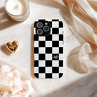 Alpha Phi iPhone Mobile Phone Case - Black Check | APhi Gifts