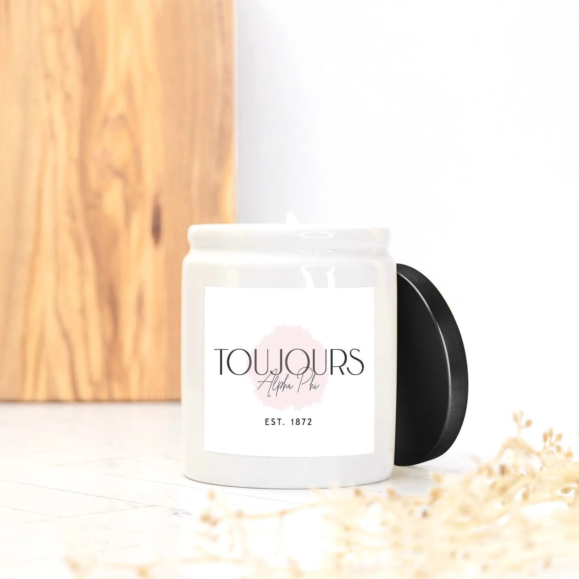 Forever "Toujours" Alpha Phi Candle Ceramic 8oz | Official Merchandise | Custom Gifts and Decor | Festive Fit Home