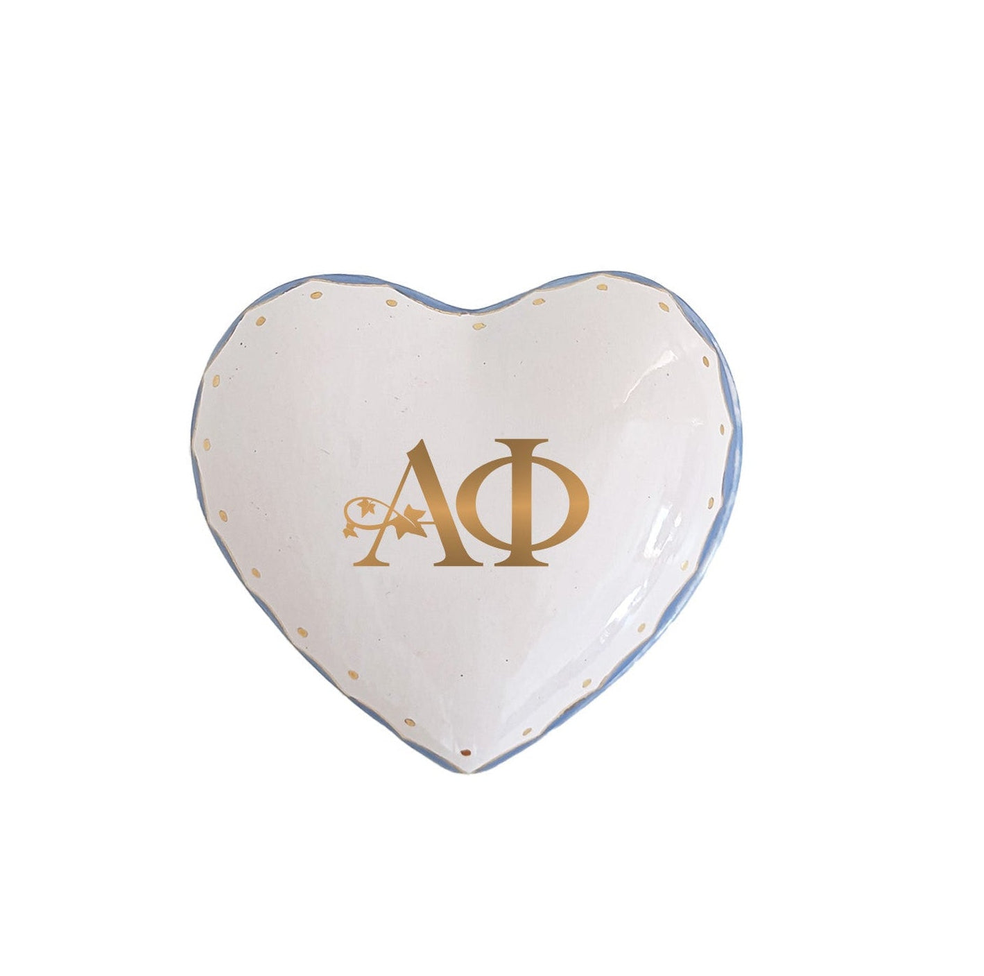 Personalized Alpha Phi Gold Monogrammed Heart Box | Sorority Gifts