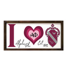 Alpha Phi Sign "Heart" - Coat of Arms Framed Wood - 12"x24"  | Gifts and Merchandise | Festive Fit Home