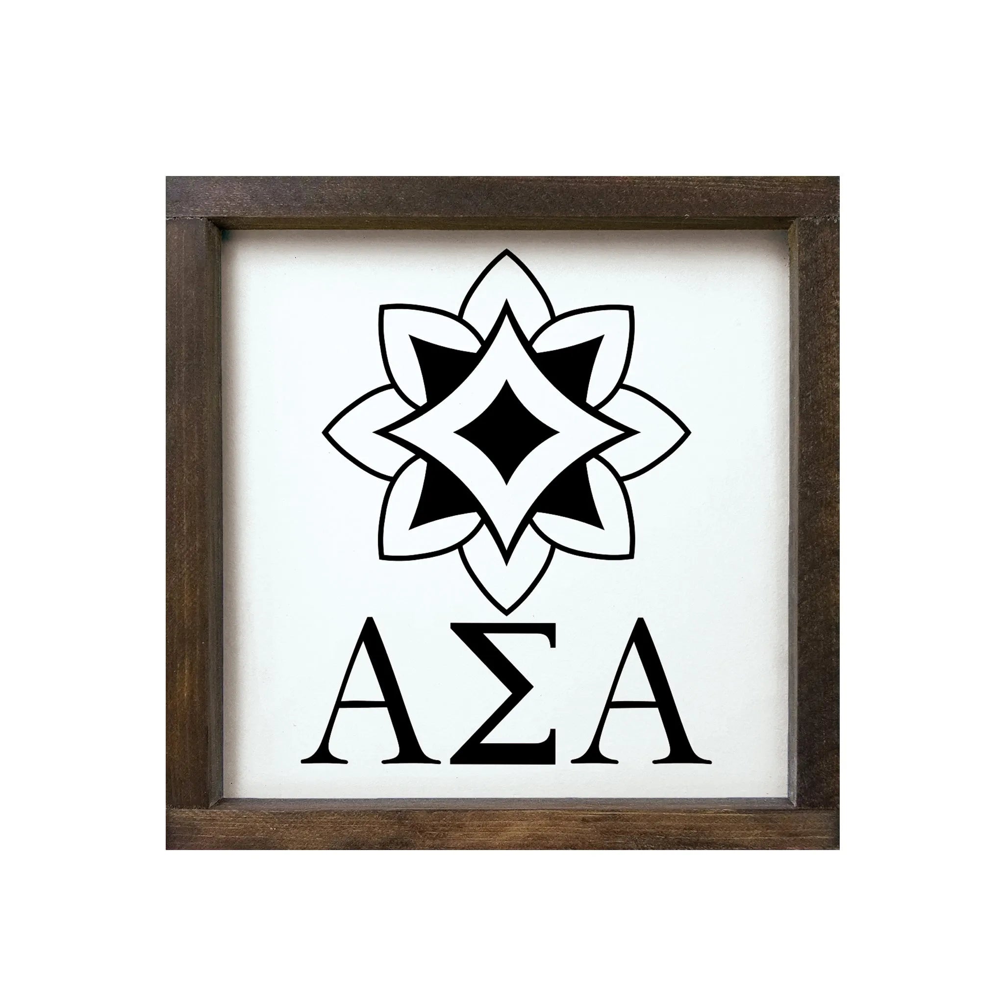 Alpha Sigma Alpha 12x12 Wood Framed Sign - Logomark