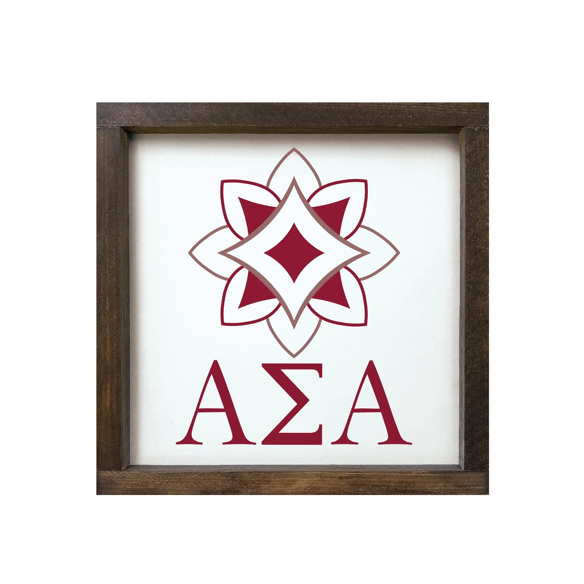 Alpha Sigma Alpha 12x12 Wood Framed Sign - Logomark