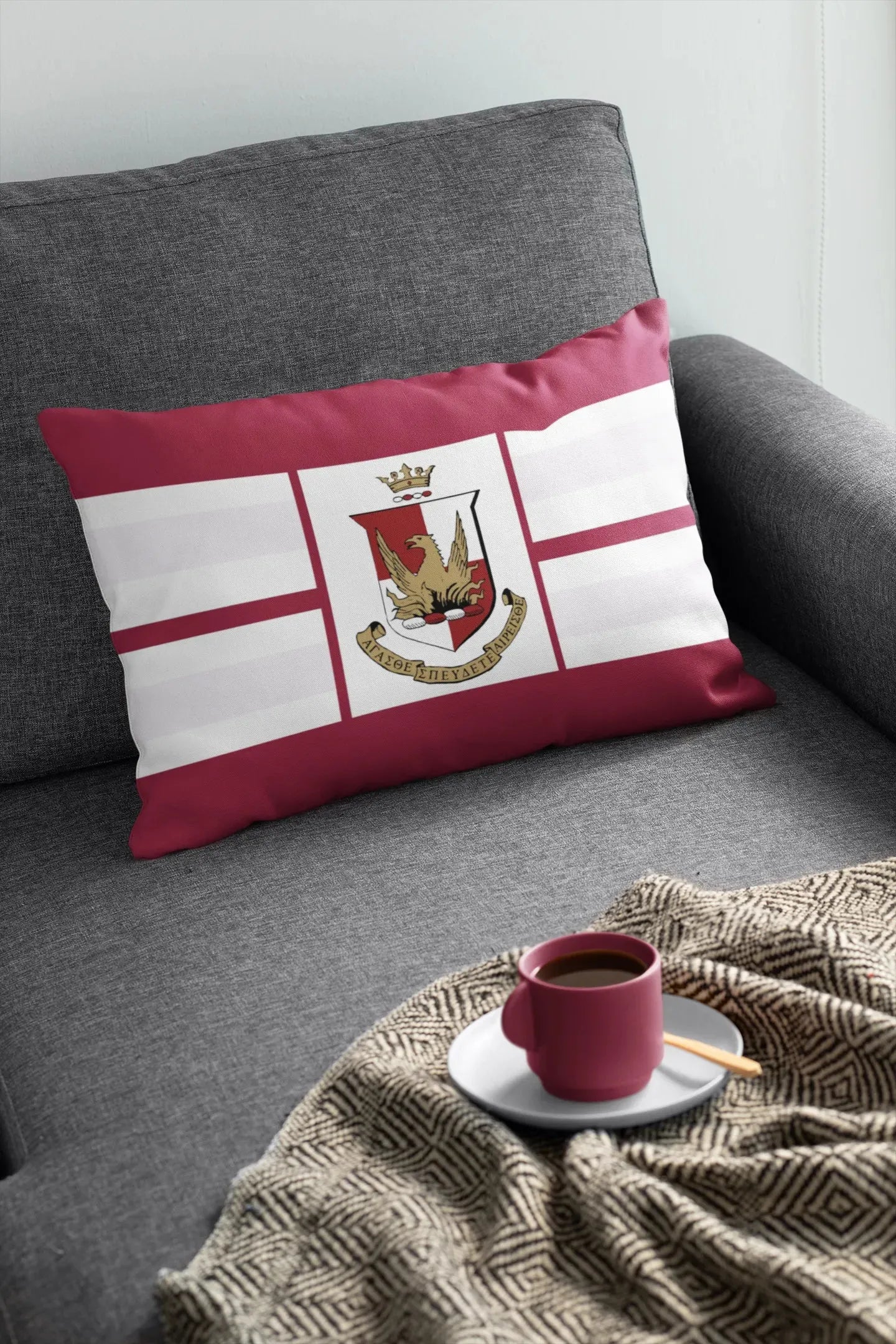 Alpha Sigma Alpha Lumbar Throw Pillow Cover - Crest Pillow Covers