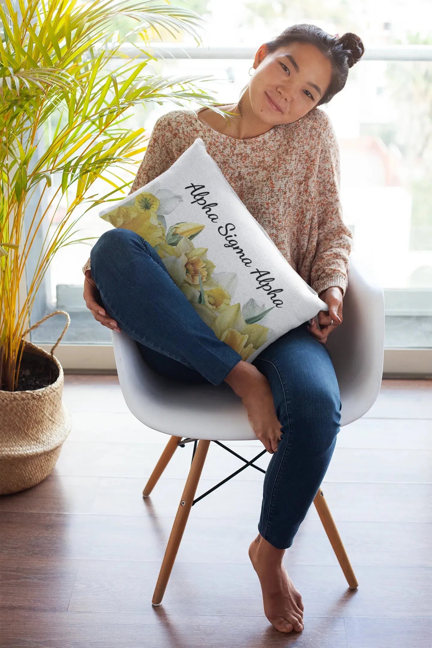 Alpha Sigma Alpha Lumbar Throw Pillow Cover - Narcissus Pillow Covers