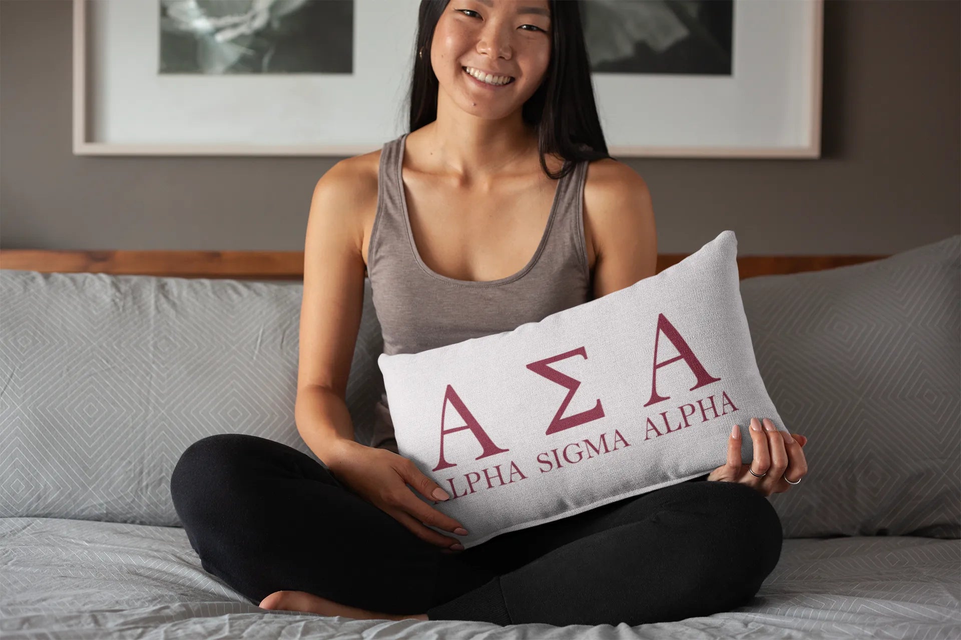 Alpha Sigma Alpha Traditional Lumbar Pillow Cover | Custom Gifts | Festive Fit Home