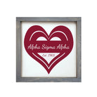 Sigma Kappa Wood Framed Sign - Heart - 12"x12" | Official Merchandise | Festive Fit Home