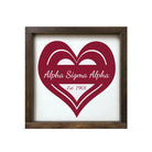 Sigma Kappa Wood Framed Sign - Heart - 12"x12" | Official Merchandise | Festive Fit Home