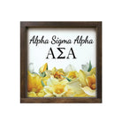 Alpha Sigma Alpha Sign - Narcissus Flowers - 12"x12" | Custom Gifts | Festive Fit Home