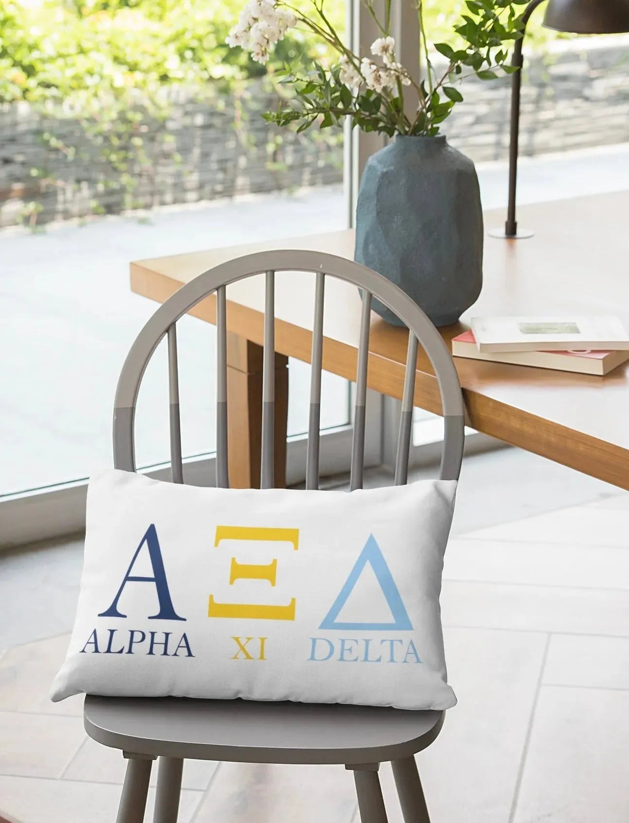 Alpha Xi Delta - Modern Greek Letters Lumber Throw Pillow Cover Pillow Covers