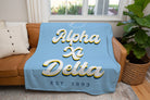 Alpha Xi Delta Blanket - Retro 60"x80" | Custom Gifts | Dorm Decor | Festive Fit Home